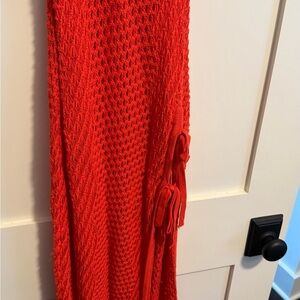 Camila Coelho xs red knit coverup with slit